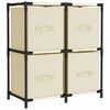 vidaXL Armadietto con 4 Cesti in Tessuto Crema 63x30x71 cm Acciaio