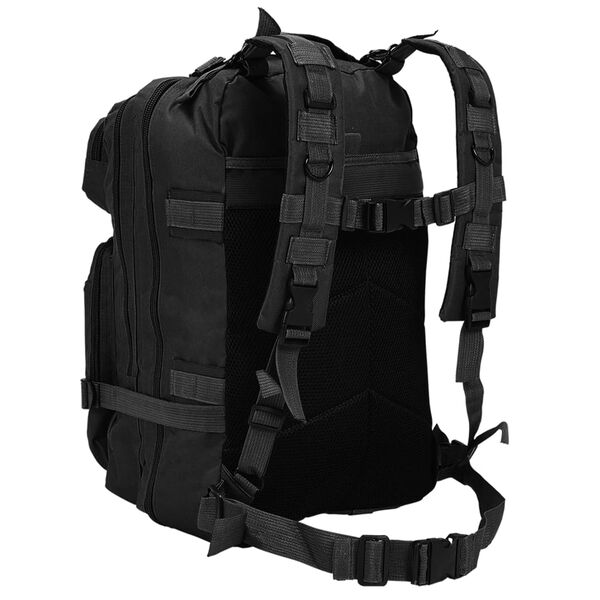 vidaXL Zaino in Stile Militare 50 L Nero