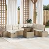 vidaXL Set Divano da Giardino 9 pcs Beige polyrattan