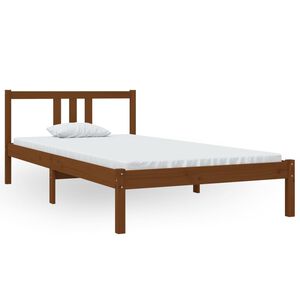 vidaXL Giroletto senza Materasso Ambra in Legno Massello 100x200 cm