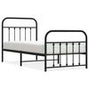 vidaXL Giroletto con Testiera e Pediera Metallo Nero 90x190 cm