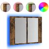 vidaXL Mobile a Specchio LED Rovere Fumo 60x12x45 cm Legno Multistrato