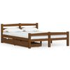 vidaXL Giroletto con 2 Cassetti Ambra Legno Massello Pino 140x200 cm
