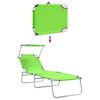vidaXL Lettino da sole 2-persona 2 pcs Verde 58 x 188 x 77cm Tessuto
