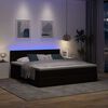 vidaXL Pouf Letto con Materasso e LED Marrone Scuro 180x200cm Tessuto