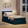 vidaXL Letto con contenitore e LED Verde Scuro 90 x 190 cm Velluto