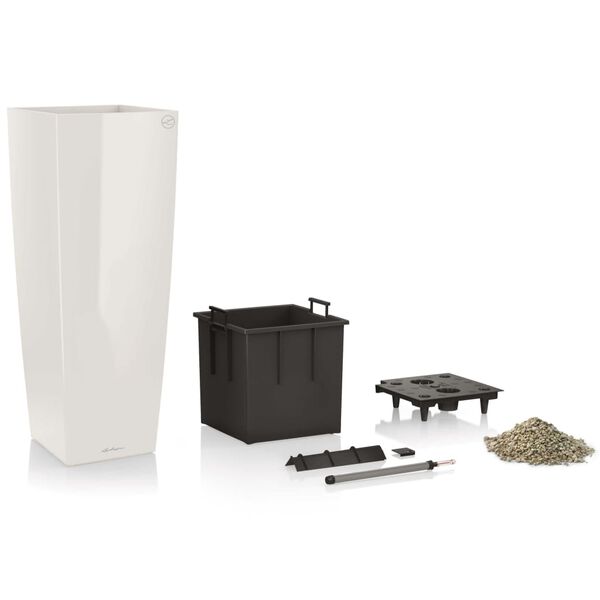 LECHUZA Fioriera Cubico Alto 40 ALL-IN-ONE Bianco Lucido 18191