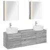 vidaXL Set di mobili per il bagno 5 pz Sonoma grigio
