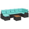 vidaXL Set Divano da Giardino 8 pz Nero Poly Rattan