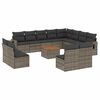 vidaXL Set Divani da Giardino 13 pz con Cuscini Grigio in Polyrattan
