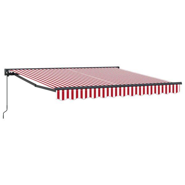 vidaXL Tenda Retrattile Rosso e Bianco 350 x 250 cm