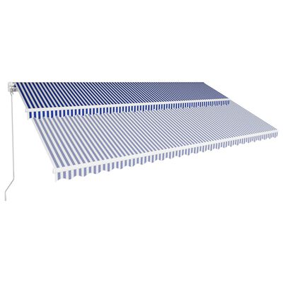 vidaXL Tenda da Sole Retrattile Manuale 600x300 cm Blu e Bianca