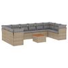 vidaXL Set Divani da Giardino 11 pz con Cuscini Beige in Polyrattan