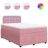 vidaXL Giroletto a Molle con Materasso Rosa 120x200 cm in Velluto