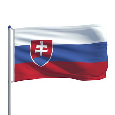 vidaXL Bandiera della Slovacchia con Pennone in Alluminio 6 m