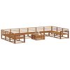 vidaXL Set di divani da esterno 11 pcs Naturale