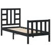 vidaXL Giroletto con Testiera Nero Small Single in Legno Massello
