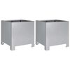 vidaXL Fioriere da Giardino 2 pz 30x30x30 Grigie in Acciaio Zincato