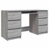 vidaXL Scrivania Grigio Sonoma 140x50x77 cm in Legno Multistrato