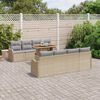 vidaXL Set Divano da Giardino con cuscino 7 pcs beige e grigio chiaro