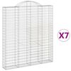 vidaXL Cesti Gabbioni ad Arco 7 pz 200x30x220/240 cm Ferro Zincato