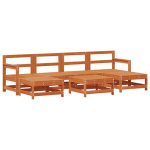 vidaXL Set Lounge da Giardino 7 pcs Marrone Cera