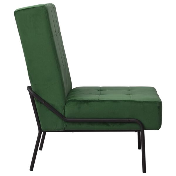vidaXL Poltrona Relax 65x79x87 cm Verde Scuro in Velluto