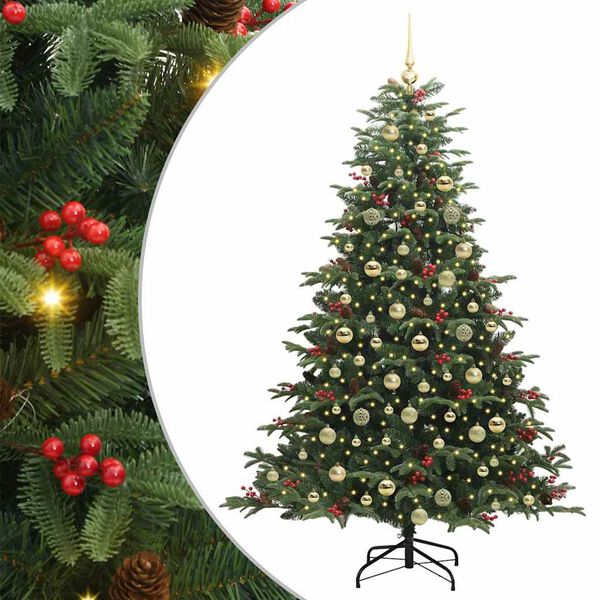 vidaXL Albero di Natale artificiale con 300 LED Verde 180 cm