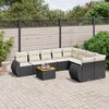 vidaXL Set Divani da Giardino 9 pz con Cuscini Nero in Polyrattan