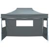 vidaXL Gazebo Professionale Pieghevole 3 Pareti 3x4m Acciaio Antracite