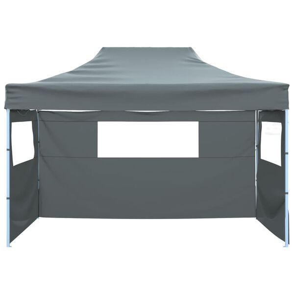 vidaXL Gazebo Professionale Pieghevole 3 Pareti 3x4m Acciaio Antracite