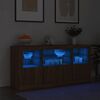 vidaXL Credenza con Luci LED Rovere Marrone 142,5x37x67 cm