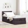 vidaXL Pouf Letto con Materasso Marrone Scuro 100x200 cm in Tessuto