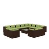 vidaXL Set Divani da Giardino 13 pz con Cuscini in Polyrattan Marrone