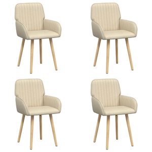 vidaXL Sedie da pranzo 4 pz Tessuto Crema 56,5 x 50 x 87,5 cm
