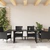 vidaXL Tavolo da Giardino Piano in Vetro Nero 190x80x75 cm Polyrattan