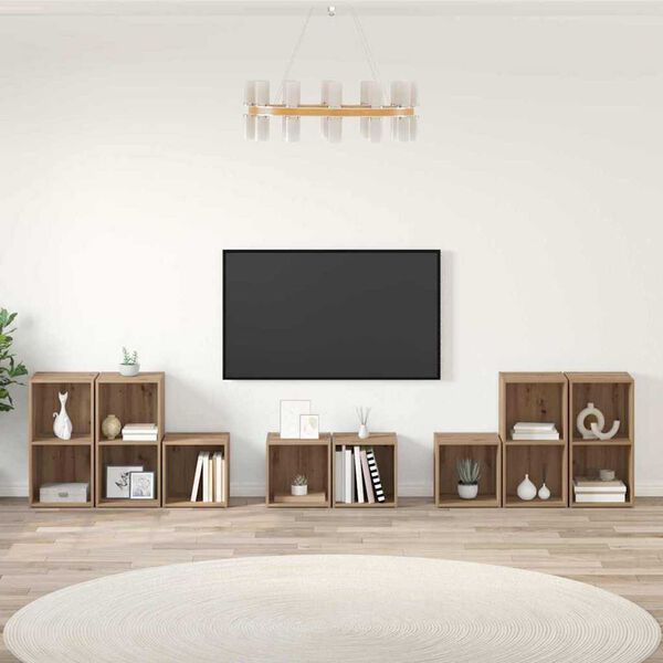 vidaXL Set di mobili TV 8 pcs Rovere artigianale Legno multistrato