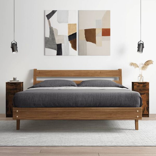 vidaXL Credenza Rovere Fumo 30x30x70 cm in Legno Multistrato