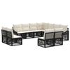 vidaXL Set Divano da Giardino 11 pz Nero polyrattan
