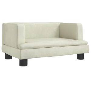 vidaXL Divano per Bambini Crema 60x40x30 cm in Velluto
