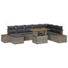 vidaXL Set Divano da Giardino 9 pz Grigio Poly Rattan