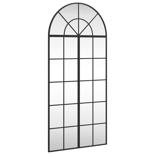 vidaXL Specchio da Parete Nero 60x130 cm Arco in Ferro