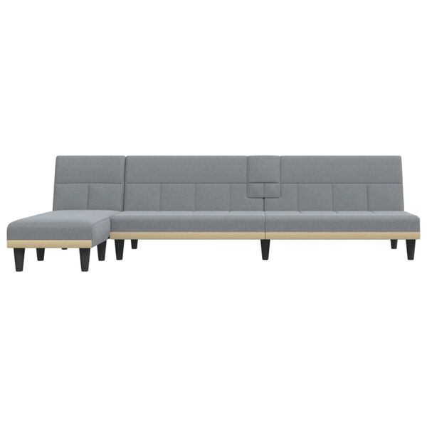 vidaXL Divano Letto a L Grigio Chiaro 255x140x70 cm in Tessuto