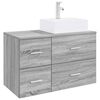 vidaXL Set di mobili per il bagno 2 pz Sonoma grigio