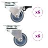 vidaXL Ruote Girevoli Gemellate 12 pz 50 mm