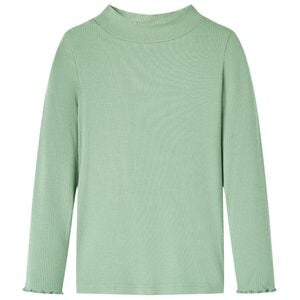 vidaXL Maglietta da Bambina Maniche Lunghe a Lupetto Menta Scuro 128