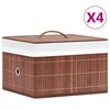 vidaXL Scatole Portaoggetti 4 pz in Bamb&ugrave; Marroni