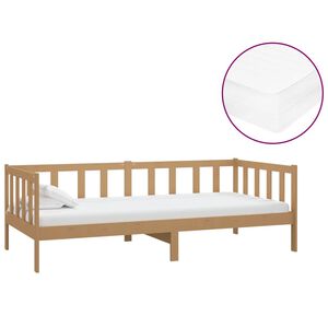 vidaXL Divano Letto con Materasso 90x200 cm ambra in Legno di Pino