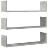 vidaXL Mensole a Parete 3pz Grigio Cemento 80x18x18 cm in Truciolato