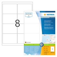 HERMA Etichette per Indirizzo Permanenti A4 99,1x67,7 100 Fogli Bianco